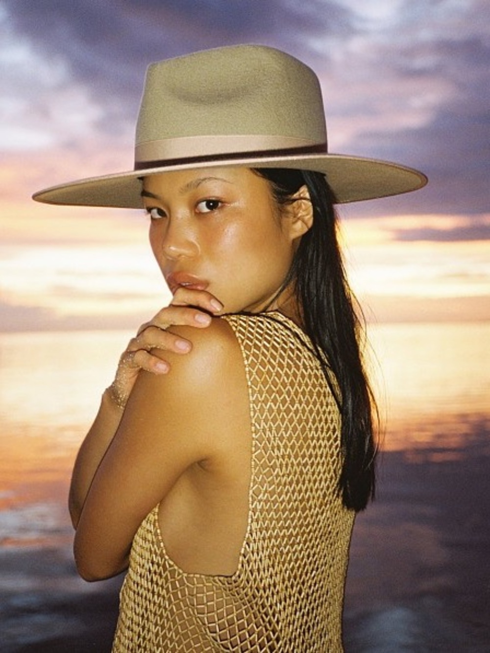 Women’s Lack of Color Rancher Fedora Hat in Beige